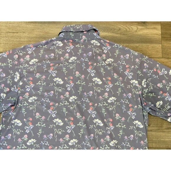 Bad Birdie Polo Men's M All Over Floral Performance Golf Outdoor Stretch Shirt - Picture 4 of 8